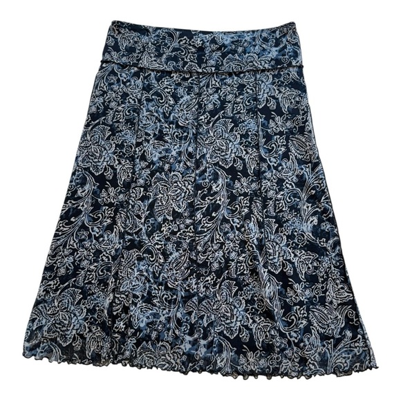 Mexx Paisley Floral A-Line Lettuce Trim Skirt - Size Small - Picture 3 of 10